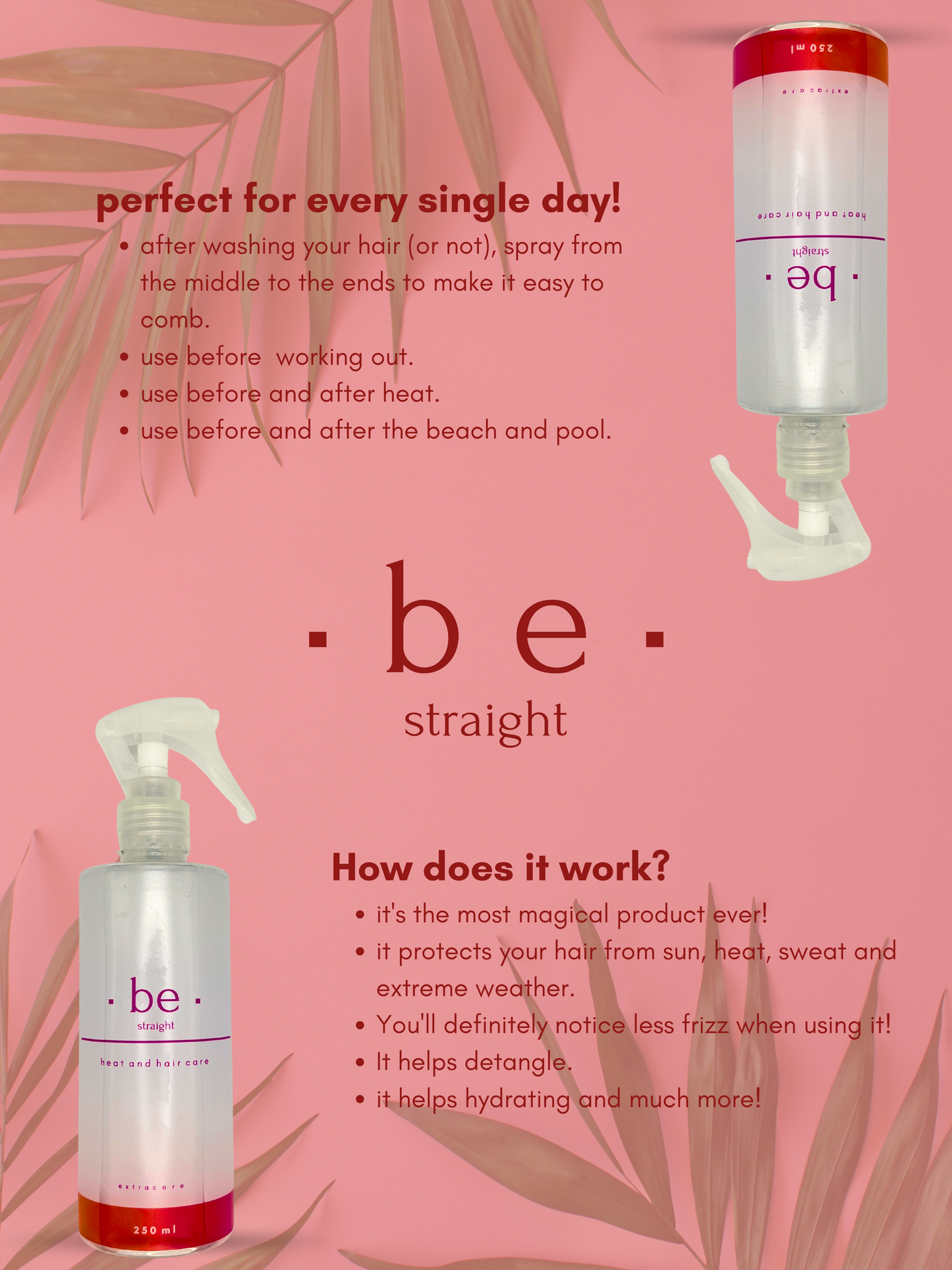 Be Straight - NOT only Heat and Hair Care ♥ - ALL in one magic Spray ♥ 250 ml